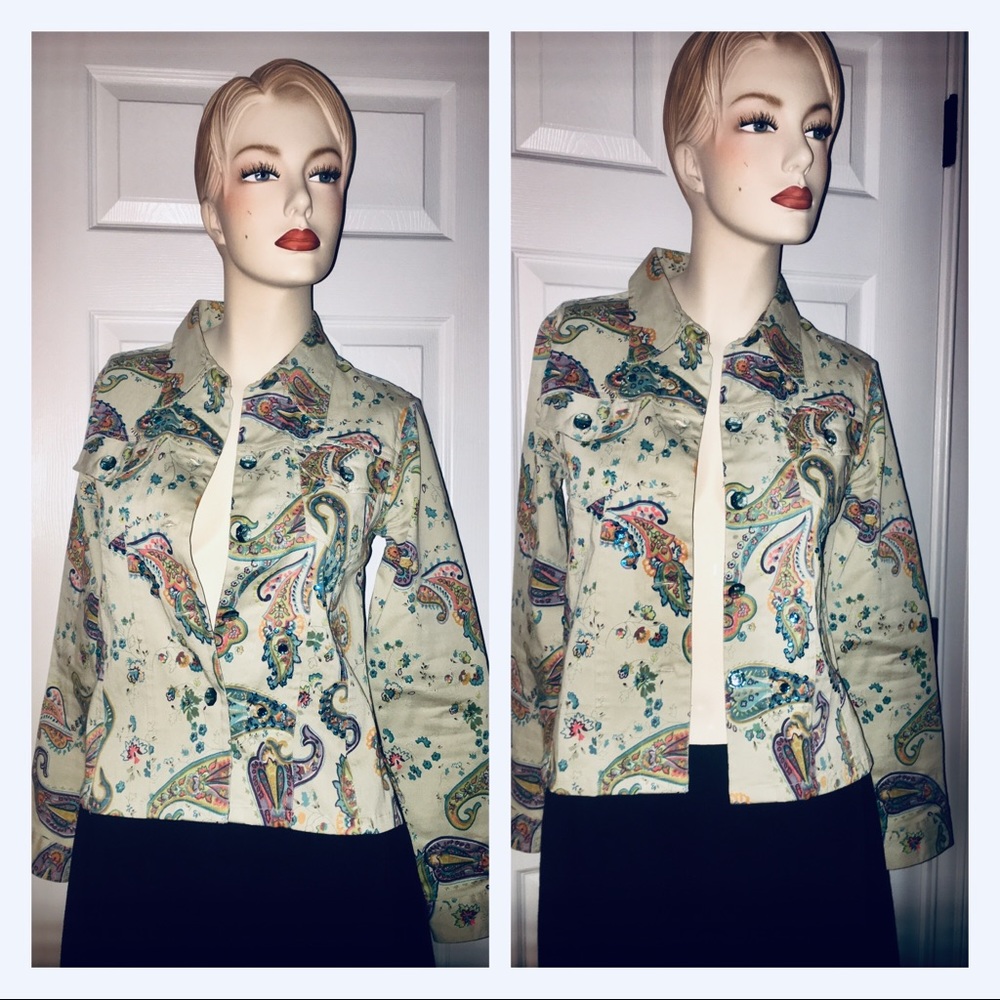 New Identity Paisley Shirt With Jewels